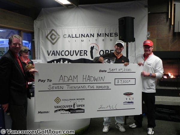 2010 Vancouver Open Champion Adam Hadwin